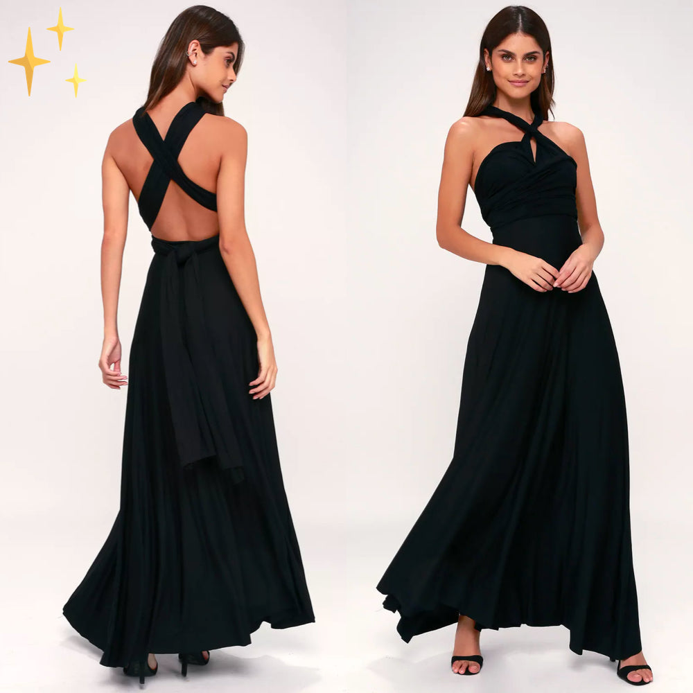 Bella Women's Maxi Dress | Backless Wrap Design 3