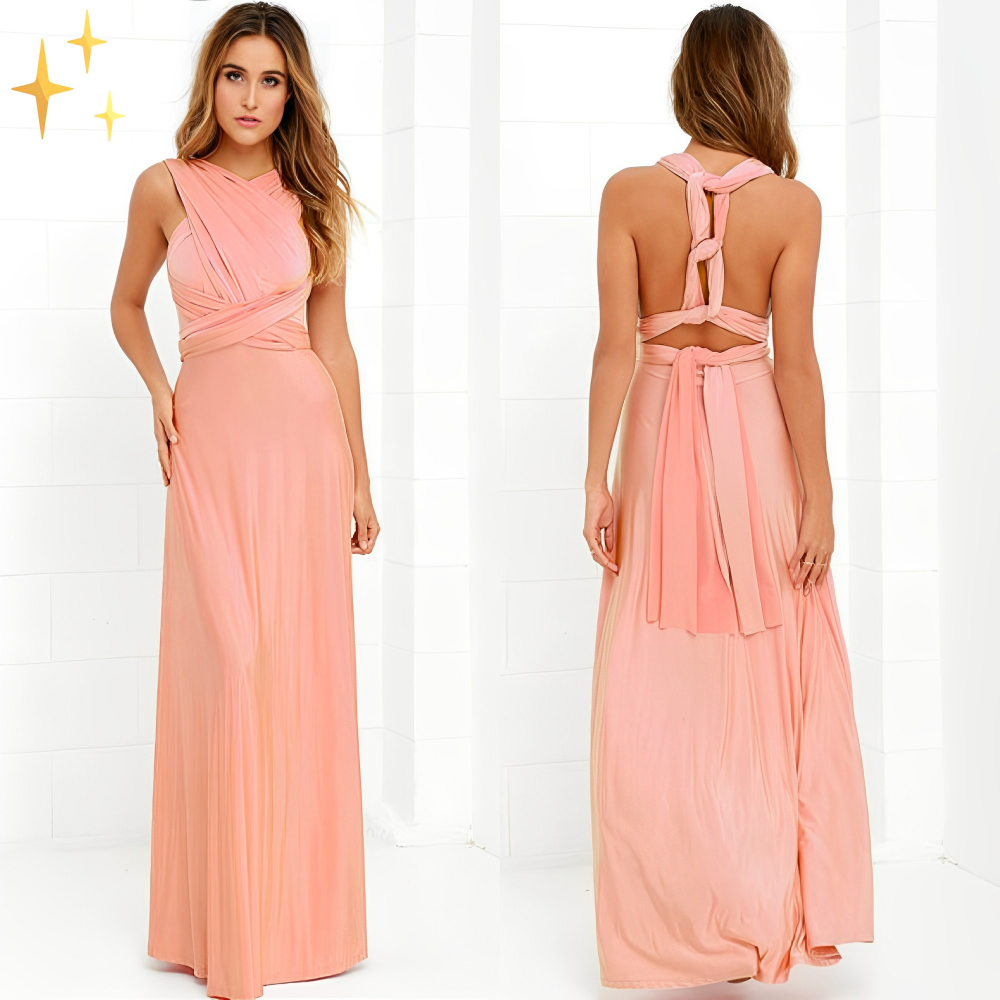 Bella Women's Maxi Dress | Backless Wrap Design 4