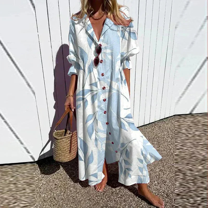 Bella Women's Maxi Dress | Boho Print, V-Neck 4