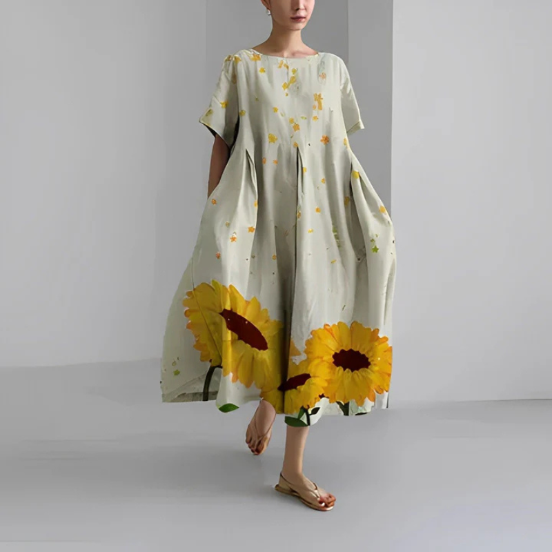 Bella Women's Midi Dress | Flowing Floral Design 10