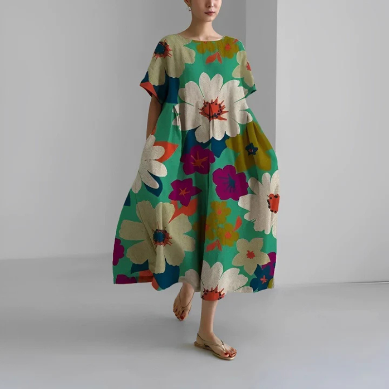 Bella Women's Midi Dress | Flowing Floral Design 2