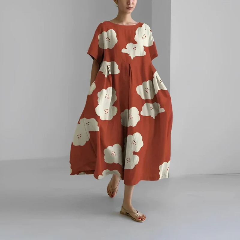 Bella Women's Midi Dress | Flowing Floral Design 4