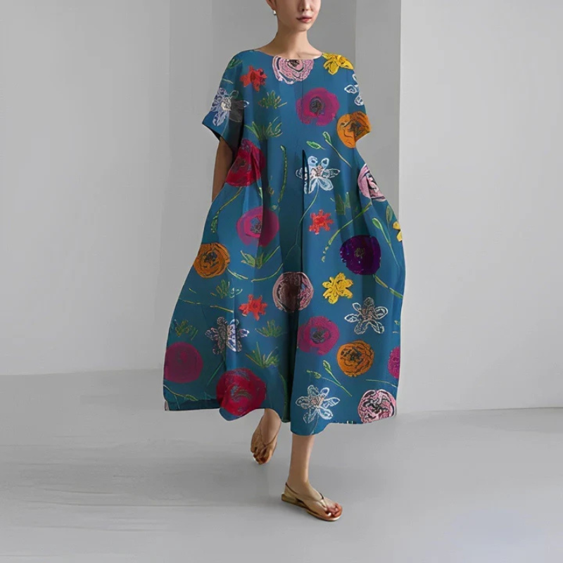 Bella Women's Midi Dress | Flowing Floral Design 8