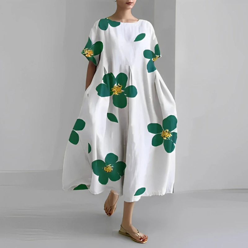 Bella Women's Midi Dress | Flowing Floral Design 9