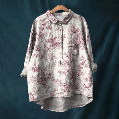 Bella Women's Oversized Shirt | Floral Print, Long Sleeve 2