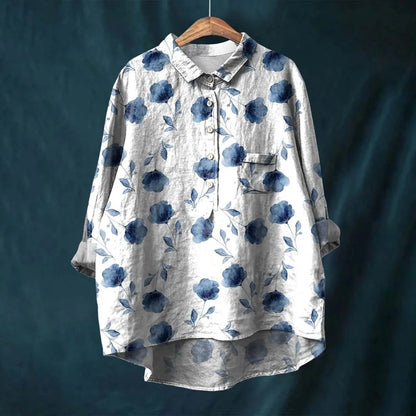 Bella Women's Oversized Shirt | Floral Print, Long Sleeve 3