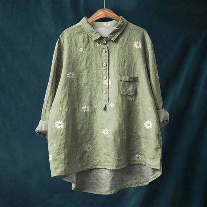 Bella Women's Oversized Shirt | Floral Print, Long Sleeve 4