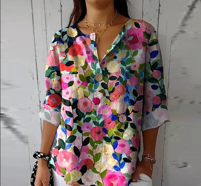 Bella Women's Shirt | Floral Print, Casual Elegance 0