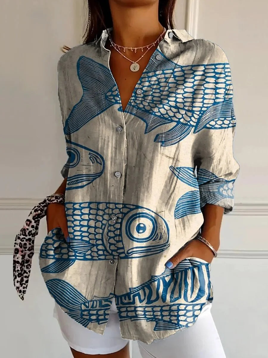 Bella Women's Shirt | Lightweight White Blouse, Long Sleeve 4