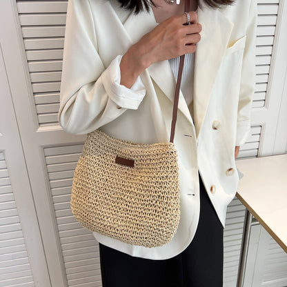 Bella Women's Shoulder Bag | Woven Design, Spacious Interior 4