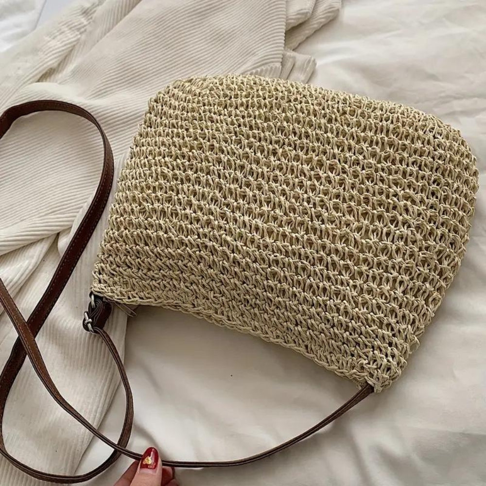Bella Women's Shoulder Bag | Woven Design, Spacious Interior 5