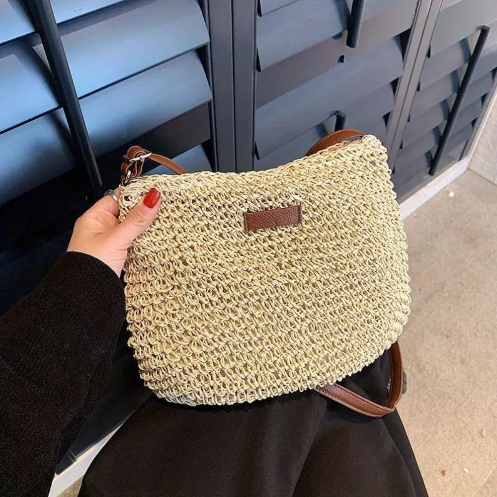 Bella Women's Shoulder Bag | Woven Design, Spacious Interior 6