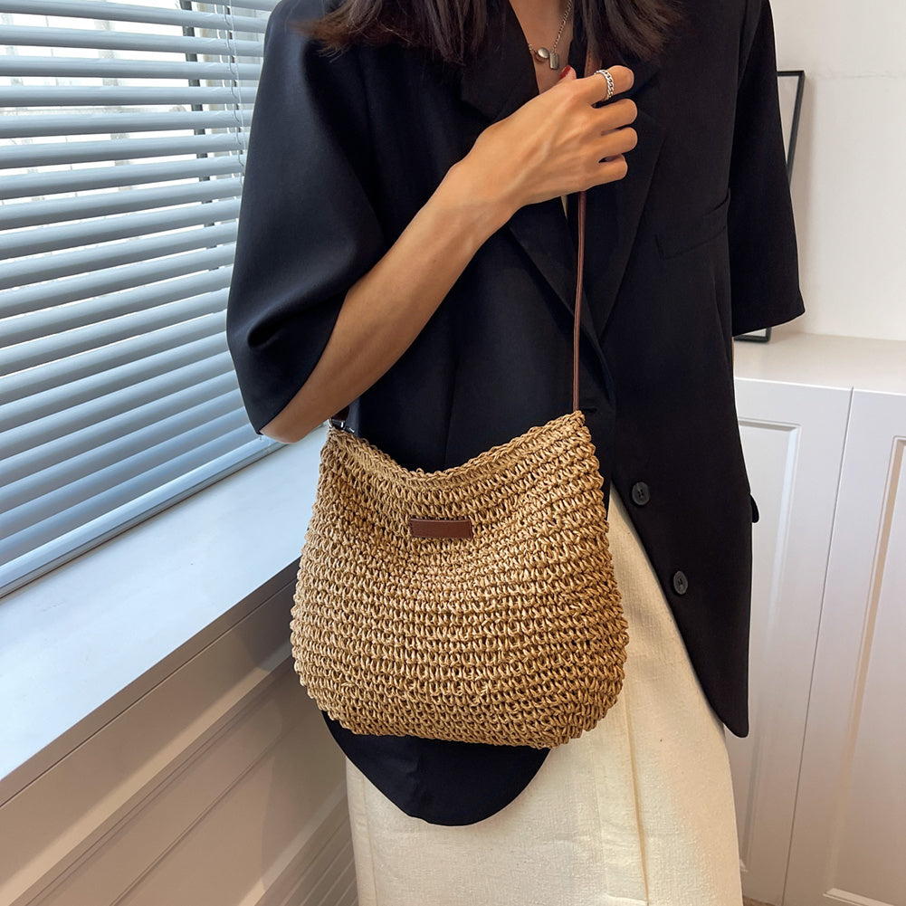 Bella Women's Shoulder Bag | Woven Design, Spacious Interior 8