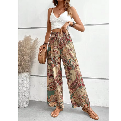 Bella Women's Trousers | Boho Style, Wide Leg 4