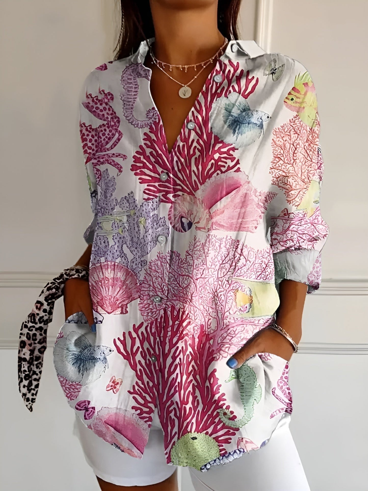 Bella Women's White Blouse | Button Down, Effortless Style 0