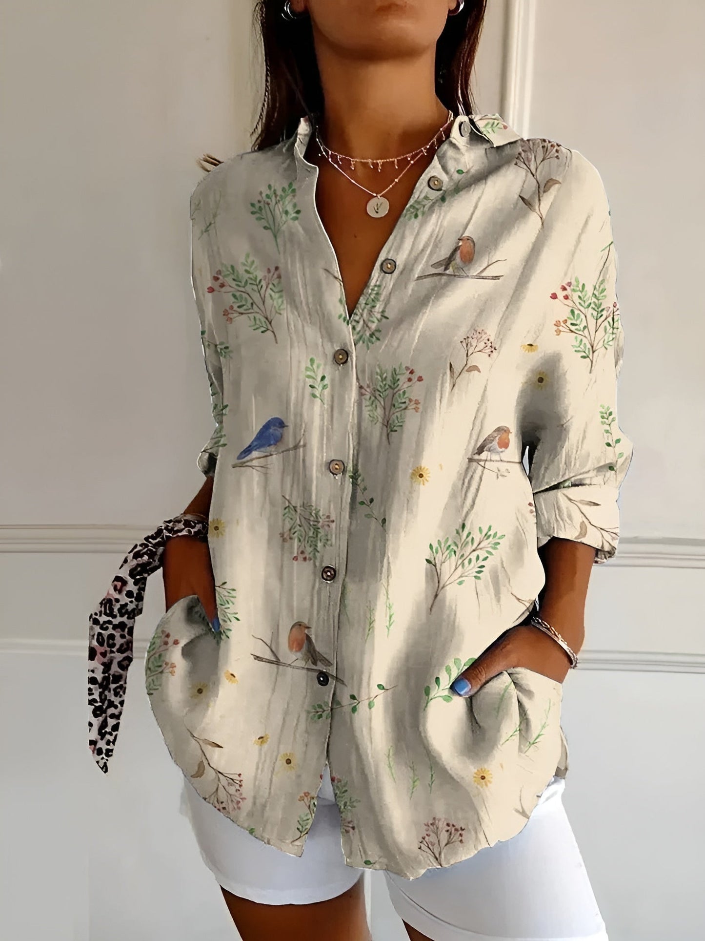 Bella Women's White Blouse | Button Down, Effortless Style 4