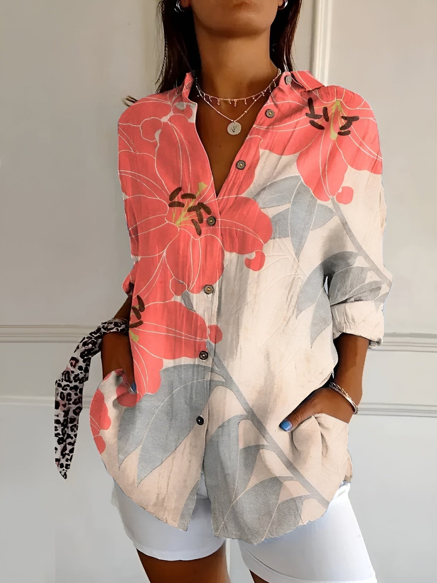 Bella Women's White Blouse | Button Down, Effortless Style 6