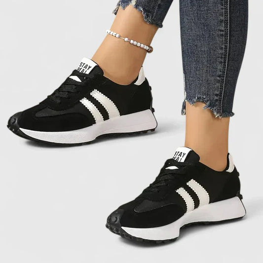 Bella Women's White Sneakers | Retro Lace-Up, Sporty Design 1