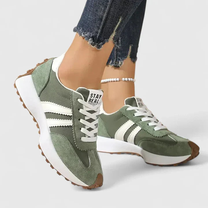 Bella Women's White Sneakers | Retro Lace-Up, Sporty Design 3