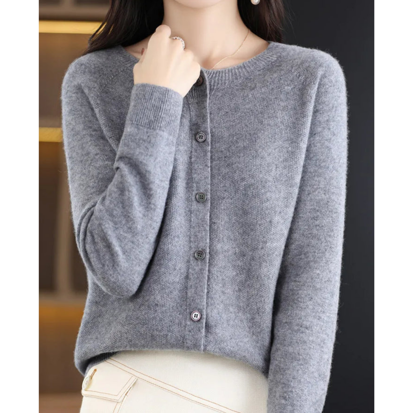 Bella Women's Wool Cardigan | Cozy Layering Essential 7