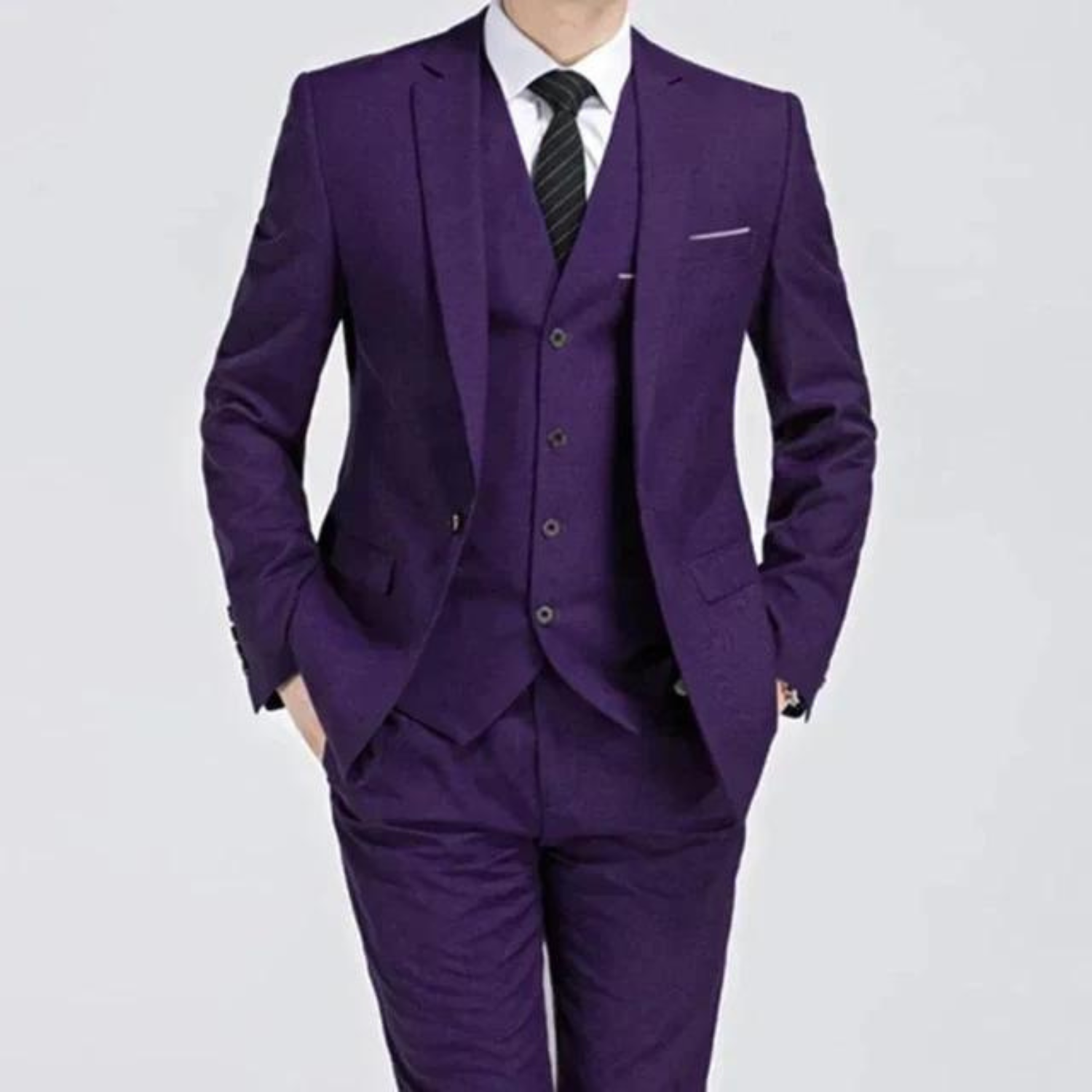 Benson Men's Suit | Classic Three-Piece Black Ensemble, Wedding and Formal Wear 0