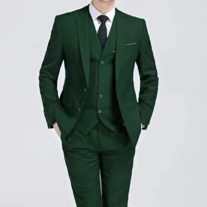 Benson Men's Suit | Classic Three-Piece Black Ensemble, Wedding and Formal Wear 4