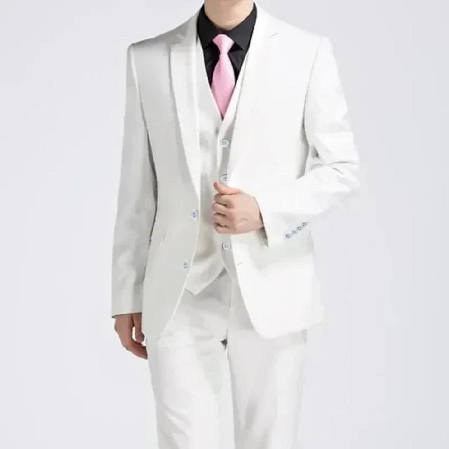 Benson Men's Suit | Classic Three-Piece Black Ensemble, Wedding and Formal Wear 5