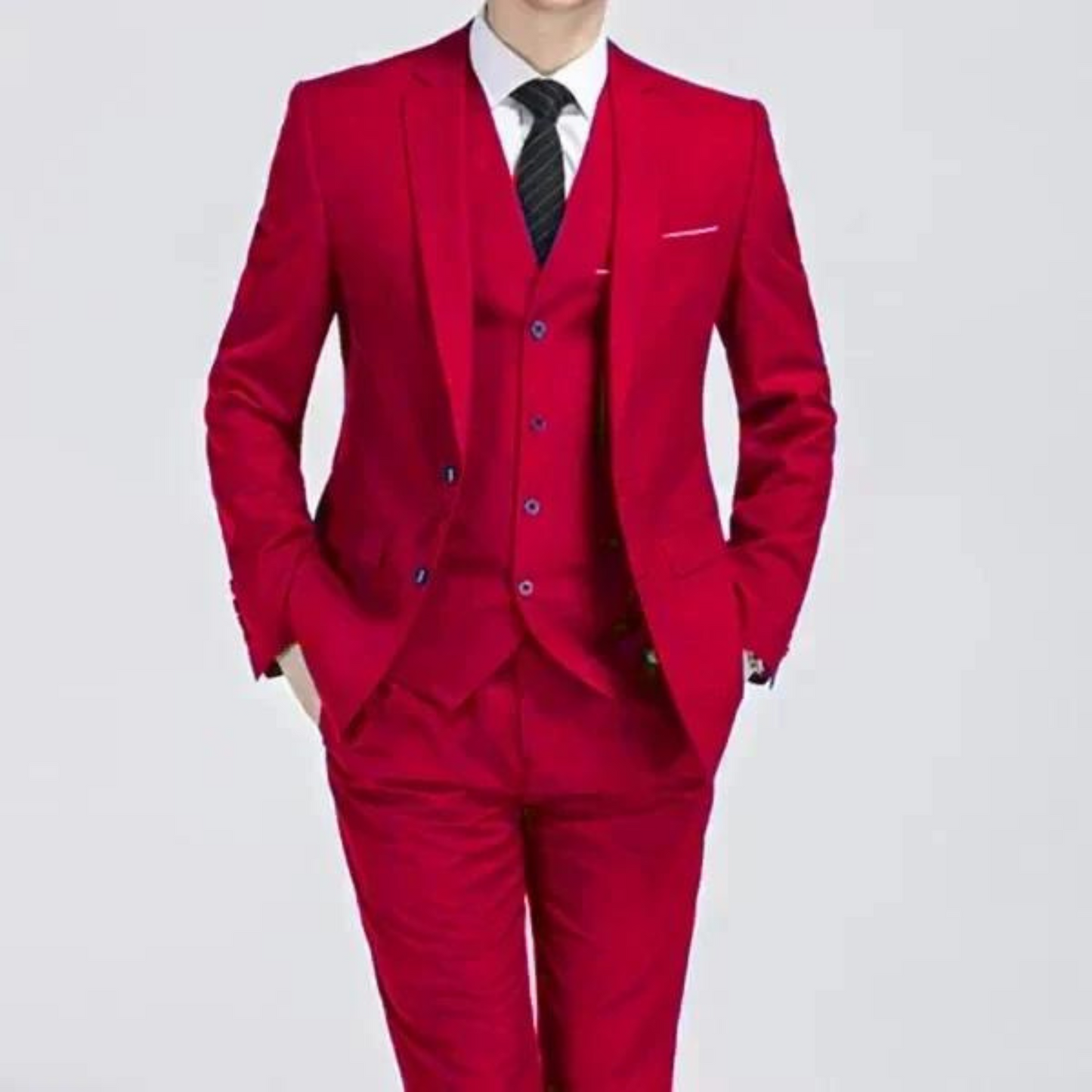Benson Men's Suit | Classic Three-Piece Black Ensemble, Wedding and Formal Wear 6