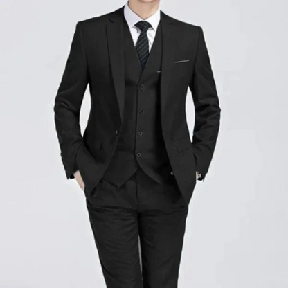 Benson Men's Suit | Classic Three-Piece Black Ensemble, Wedding and Formal Wear 7
