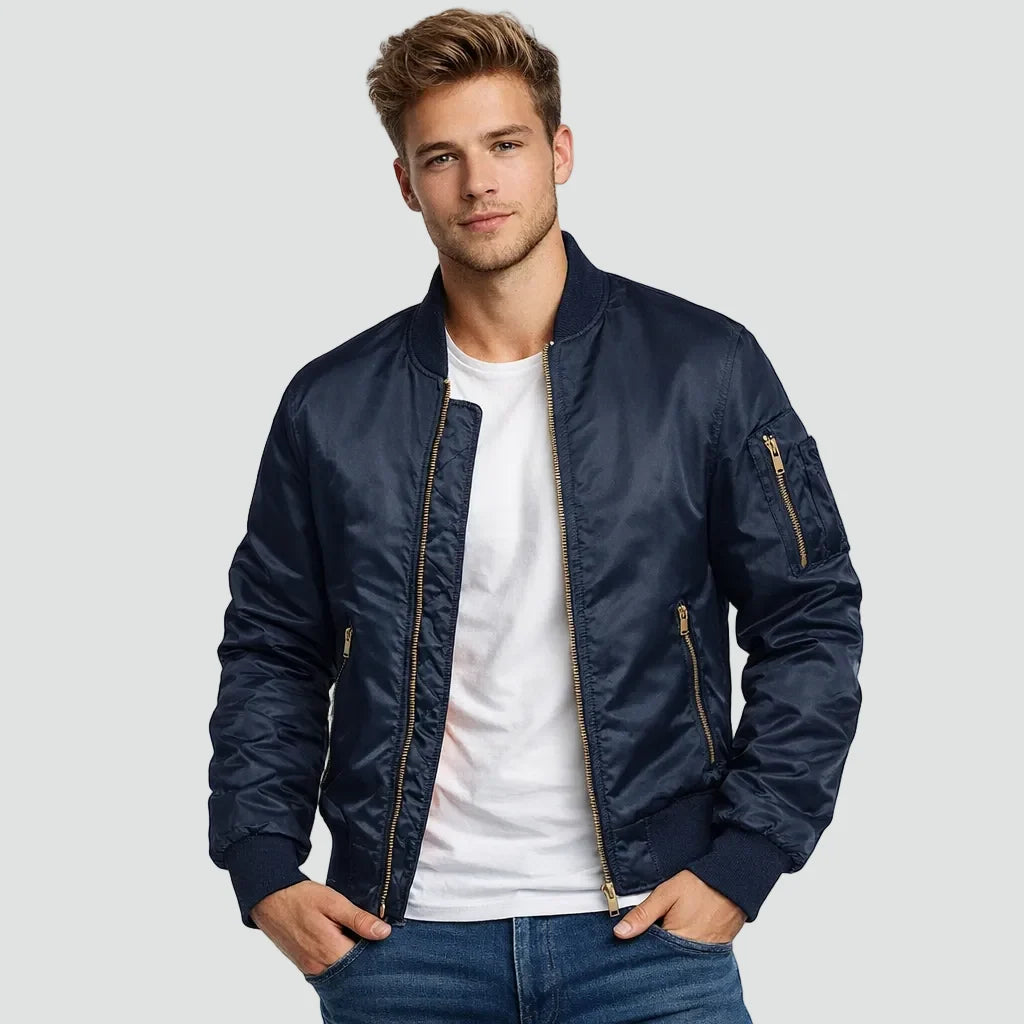 Bren Men's Bomber Jacket | Quilted Lining, Classic Fit 1