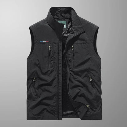 Bren Men's Vest | Lightweight Fabric, Stand-up Collar, Zippered Pockets 8