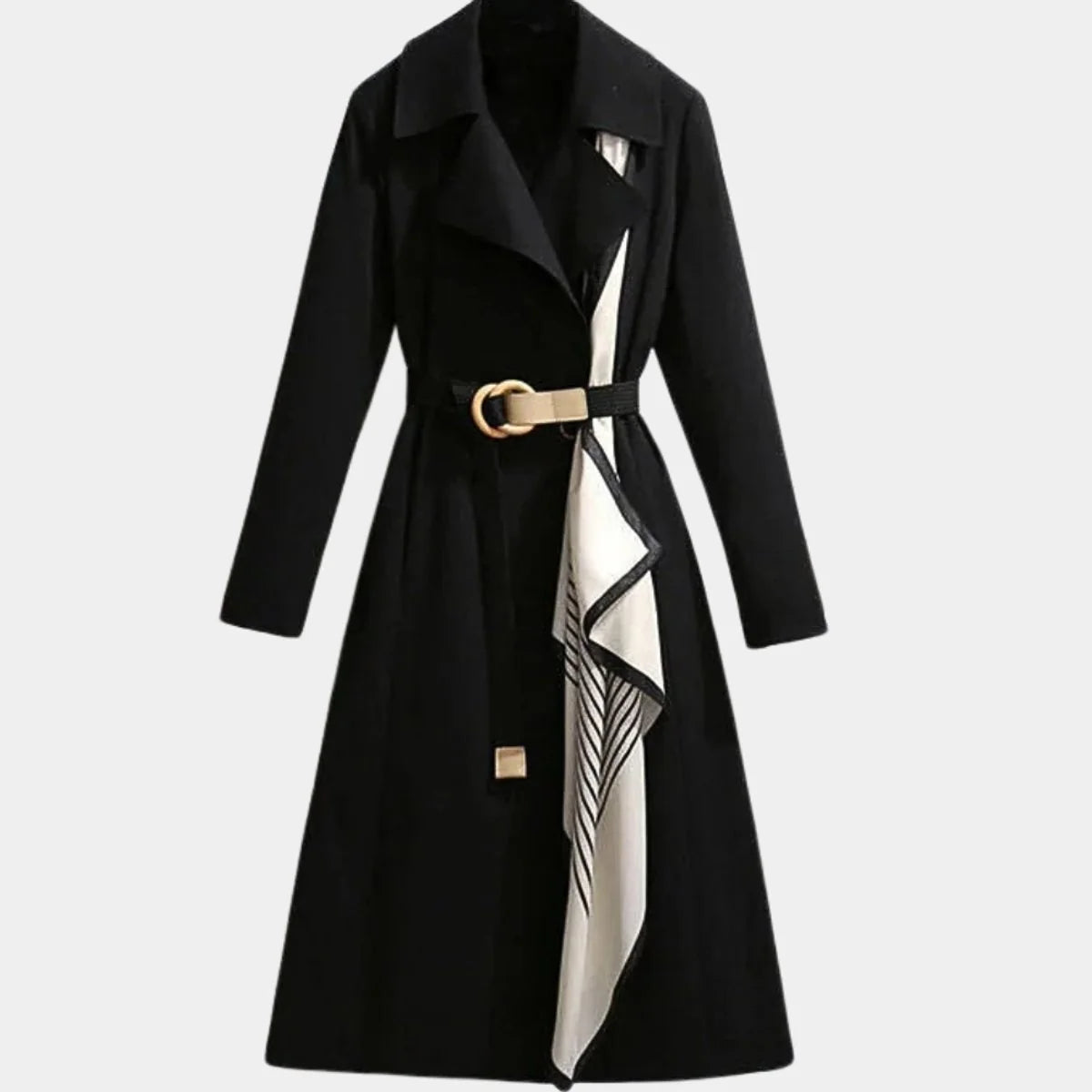 Brenna Women's Coat | Smooth Fabric, Belted Midi Design 4