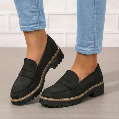 Brette Women's Chunky Platform Loafers | Classic Penny Design, Lightweight Comfort 0