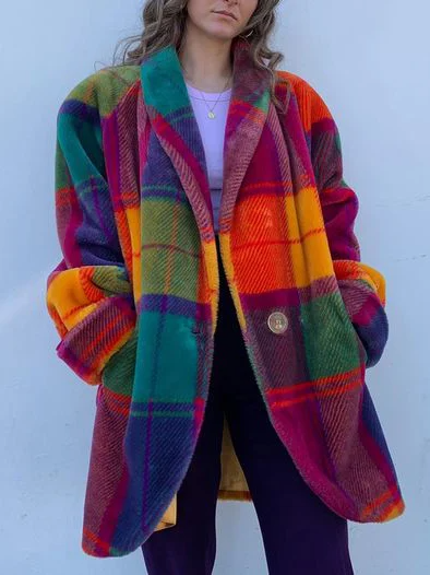 Brianna Women's Coat | Oversized Plaid Wool Trench for Winter Elegance 0