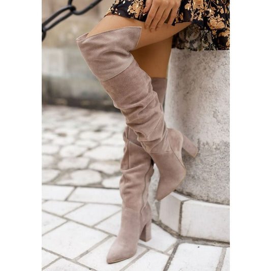 Brianna Women's Thigh High Boots | Stylish Ruched Design, Comfortable Block Heel 1