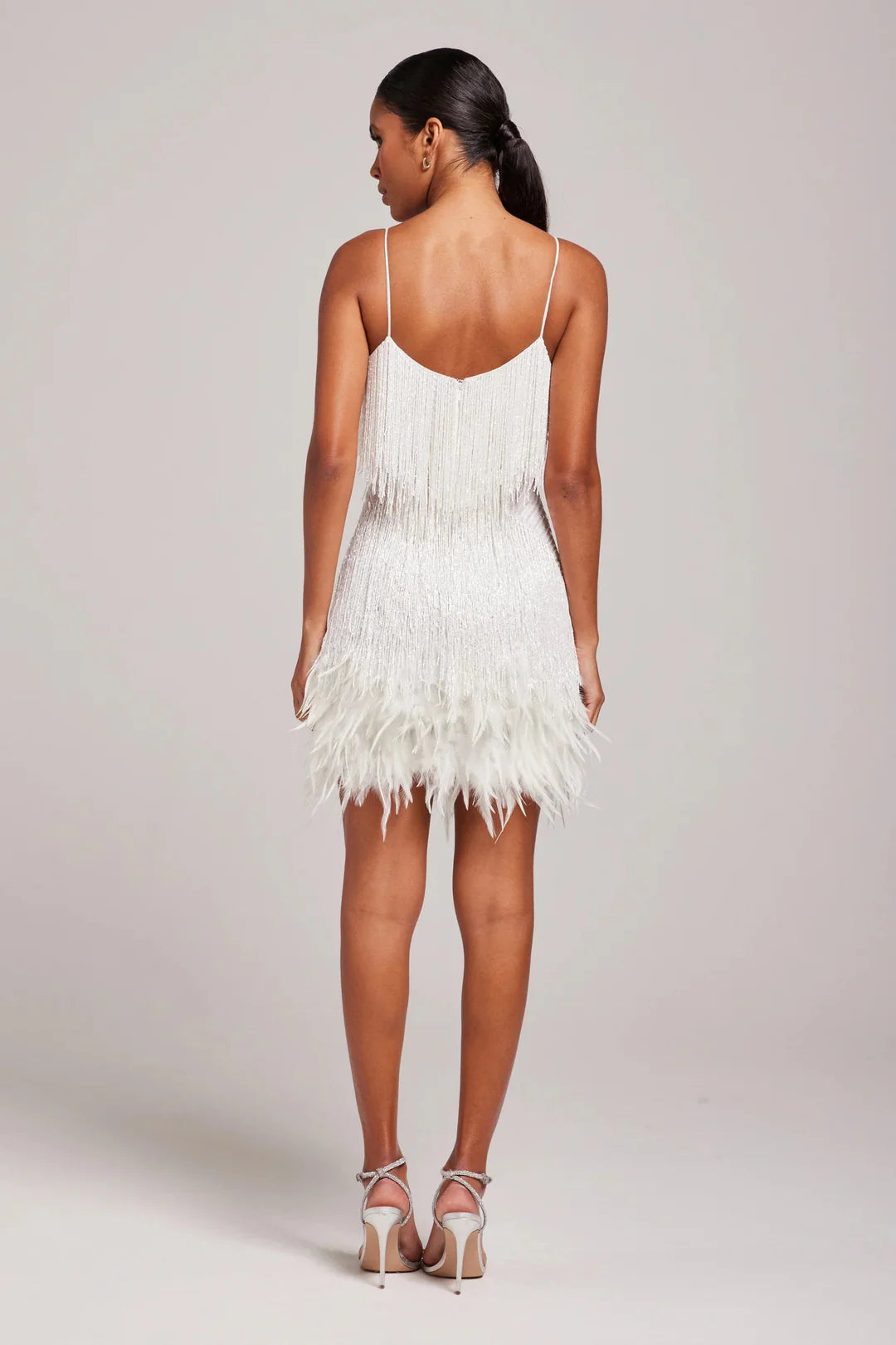Brielle Women's Mini Dress | Feather Fringe Details, Cocktail Party Style 3