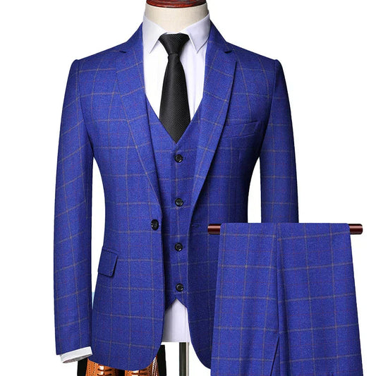 Brixton Men's Suit | Windowpane Plaid, Tailored Fit 0