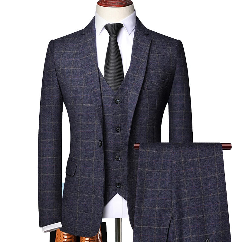 Brixton Men's Suit | Windowpane Plaid, Tailored Fit 2