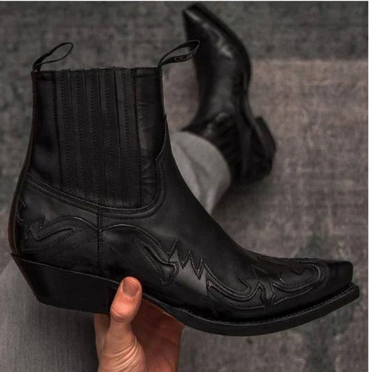 Brock Men's Cowboy Boots | Vintage Style with Intricate Stitching 0