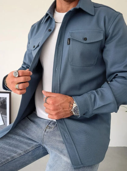 Caden Men's Shirt Jacket | Modern Fit, Button Closure, Chest Pockets 2