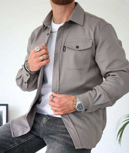 Caden Men's Shirt Jacket | Modern Fit, Button Closure, Chest Pockets 3