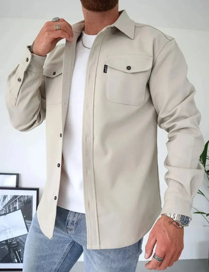 Caden Men's Shirt Jacket | Modern Fit, Button Closure, Chest Pockets 4