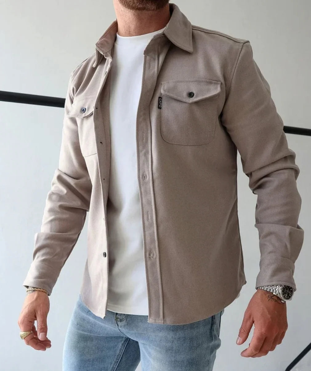 Caden Men's Shirt Jacket | Modern Fit, Button Closure, Chest Pockets 7