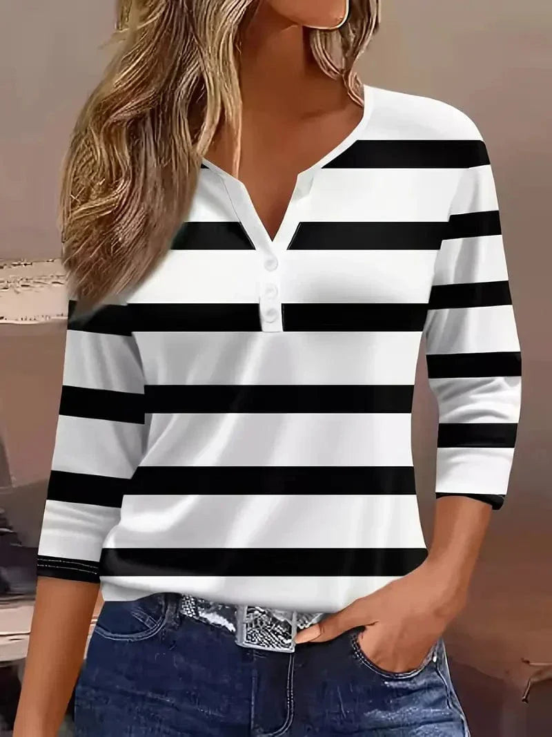 Cami Women's Striped V-Neck Top | Ultra-Soft Fabric 2