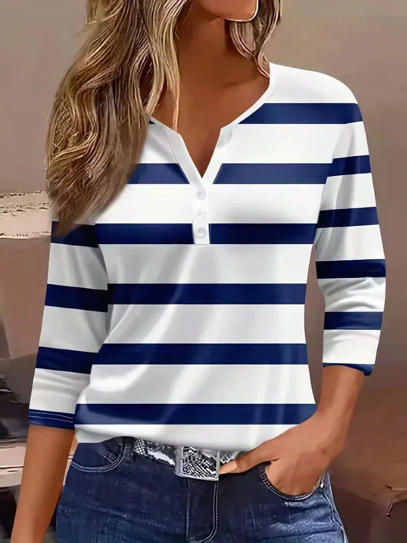 Cami Women's Striped V-Neck Top | Ultra-Soft Fabric 3