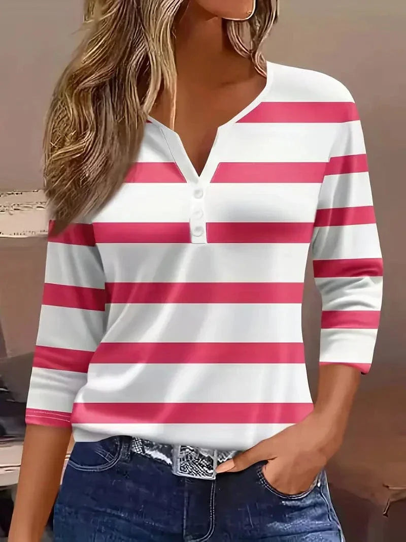 Cami Women's Striped V-Neck Top | Ultra-Soft Fabric 5