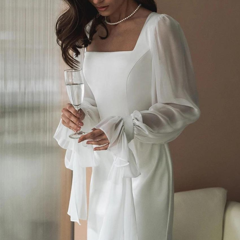 Carmen Women's Evening Maxi Dress | Elegant Square Neckline 4