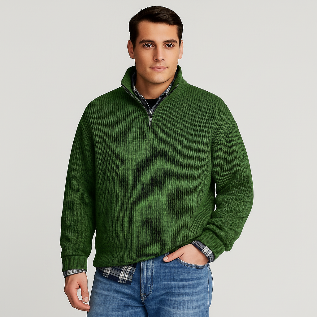 Carter Men's Half Zip Pullover Sweater | Textured Knit, Casual 2