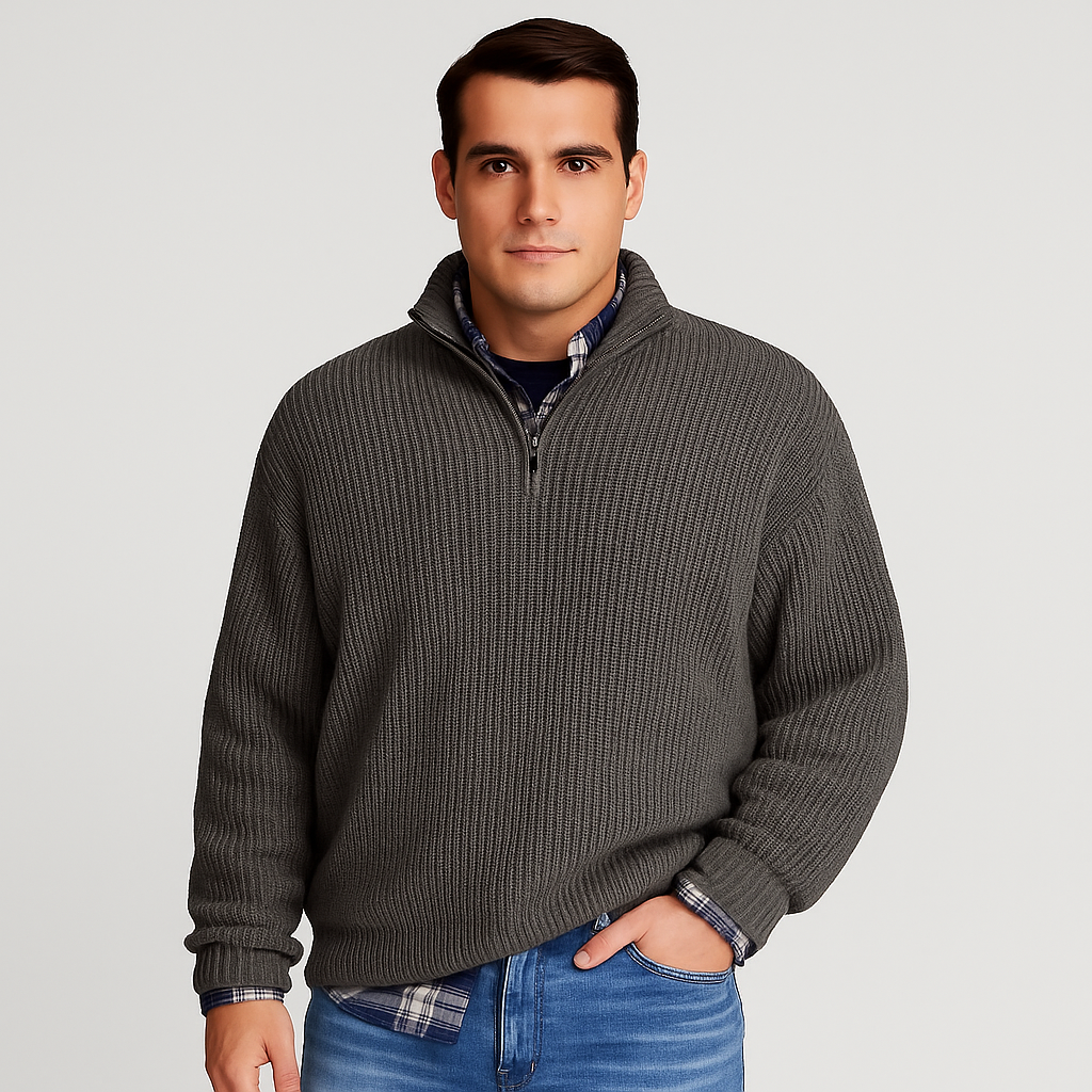 Carter Men's Half Zip Pullover Sweater | Textured Knit, Casual 3