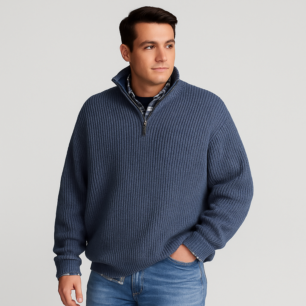 Carter Men's Half Zip Pullover Sweater | Textured Knit, Casual 4